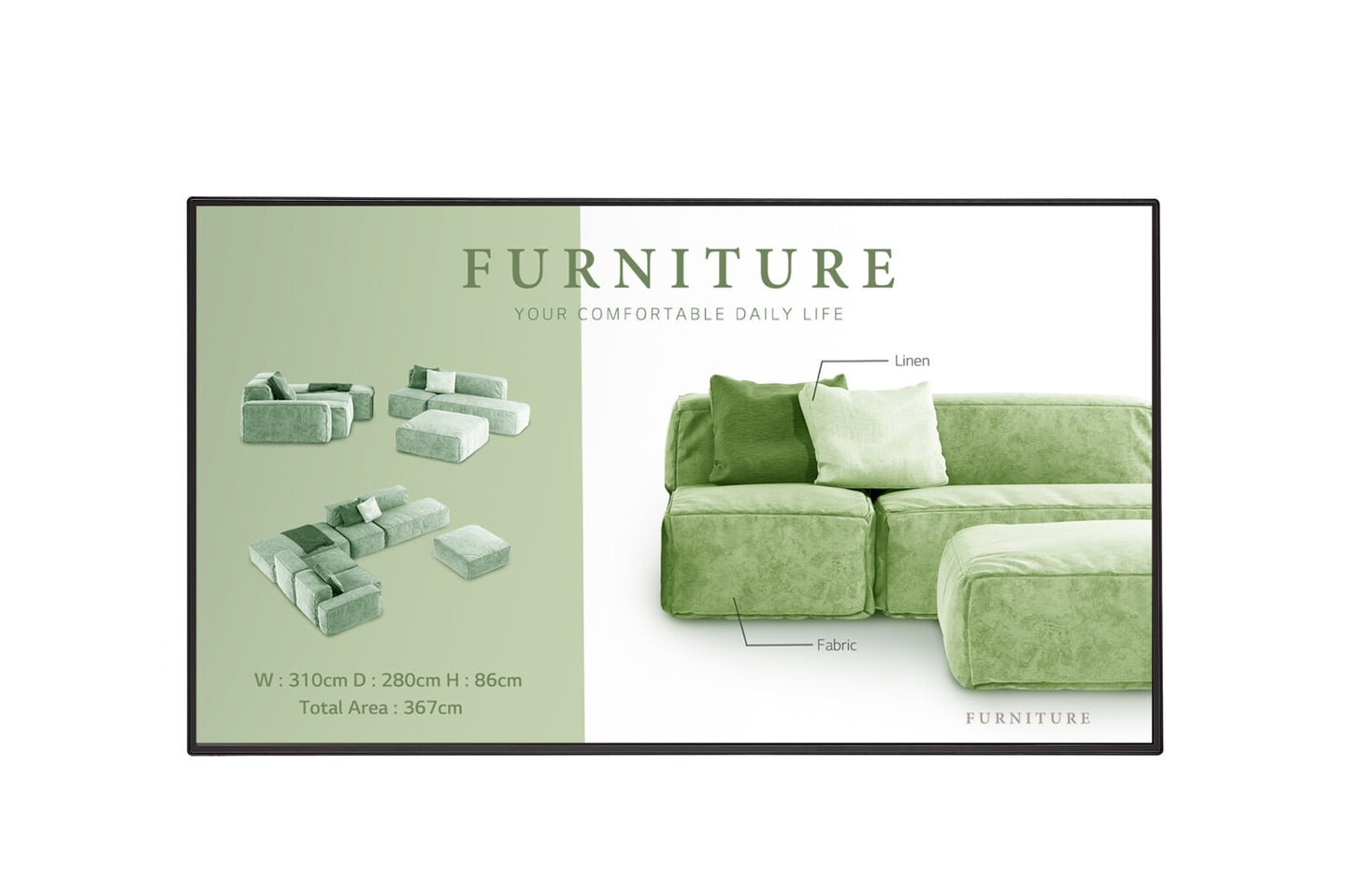 LG 65UM5N-H Signage Display Digital signage flat panel 165.1 cm (65") Wi-Fi 500 cd/m² 4K Ultra HD Black WebOS 24/7