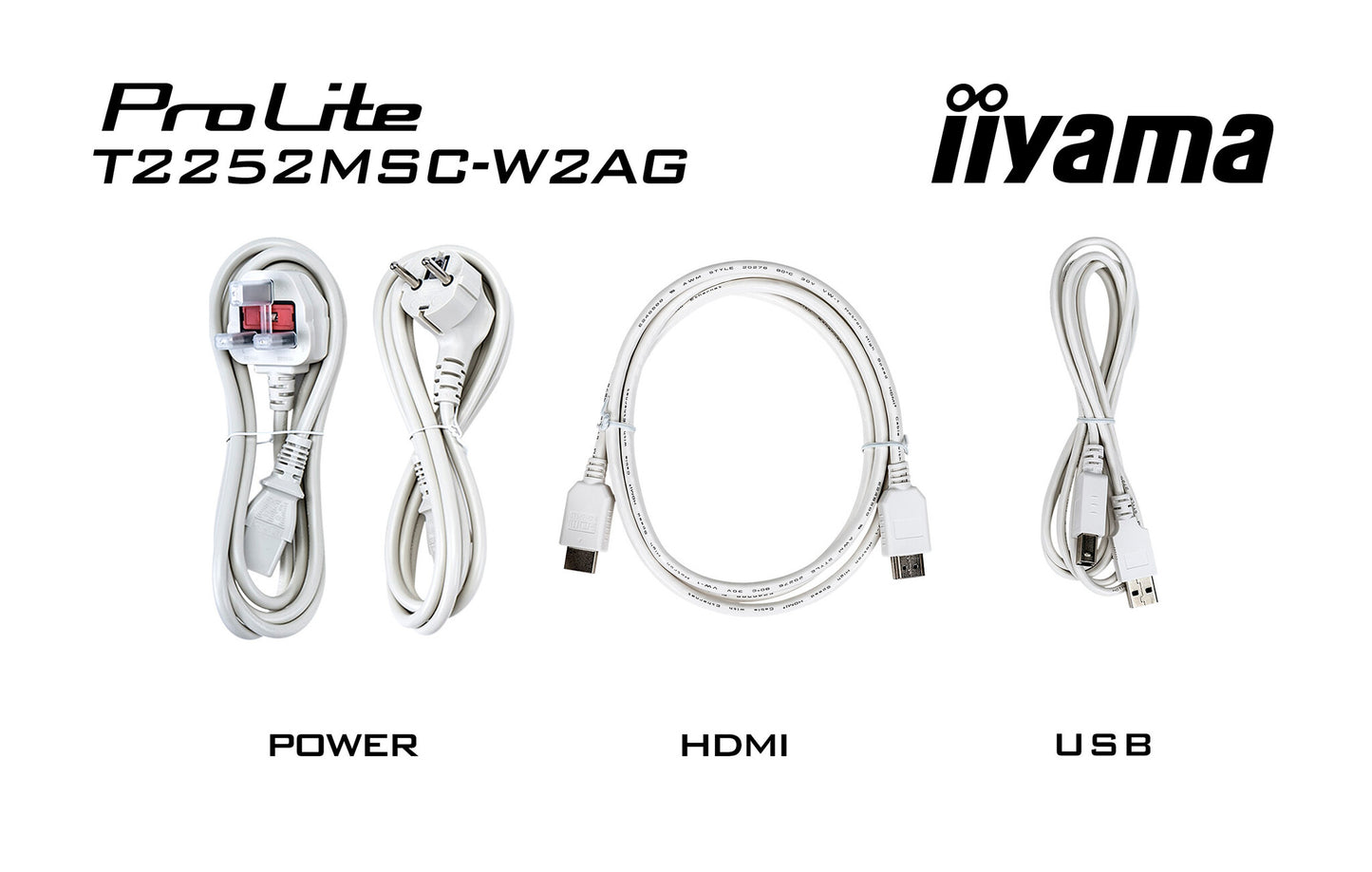 iiyama ProLite T2252MSC-W2AG computer monitor 54.6 cm (21.5") 1920 x 1080 pixels Full HD LCD Touchscreen White