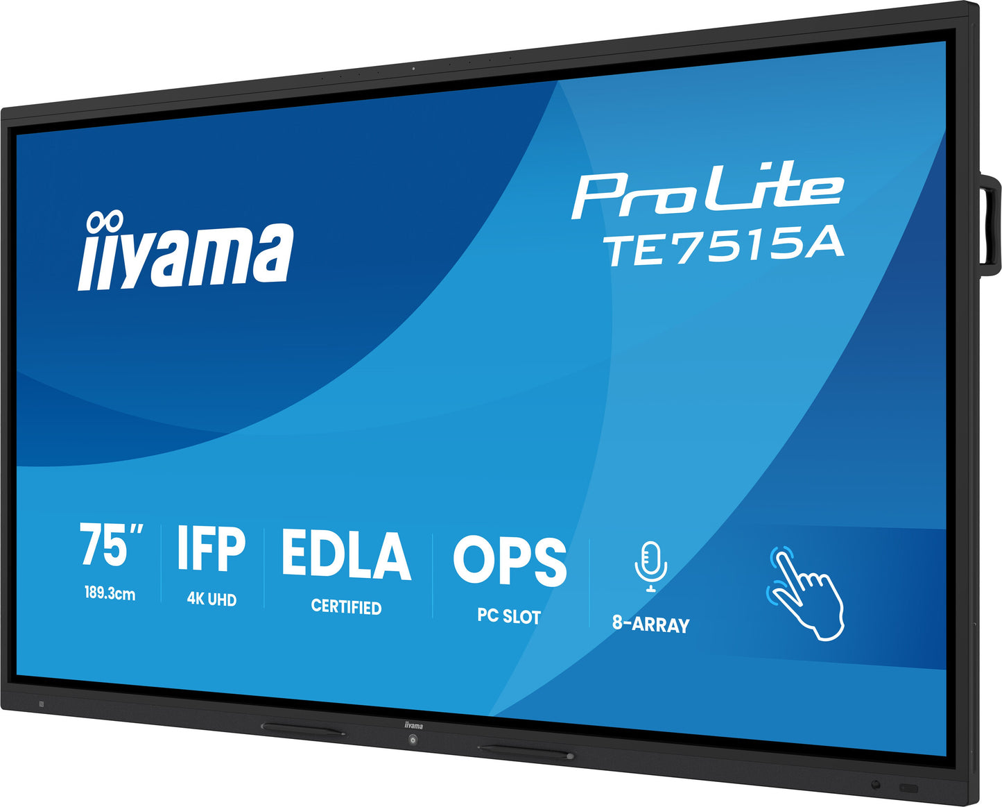 iiyama TE7515A-B1AG Signage Display Interactive flat panel 190.5 cm (75") Wi-Fi 550 cd/m² 4K Ultra HD Black Touchscreen Built-in processor Android