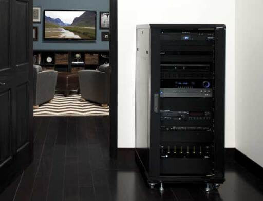SANUS 55" Tall AV Rack 27U Component rack for home theater equipment