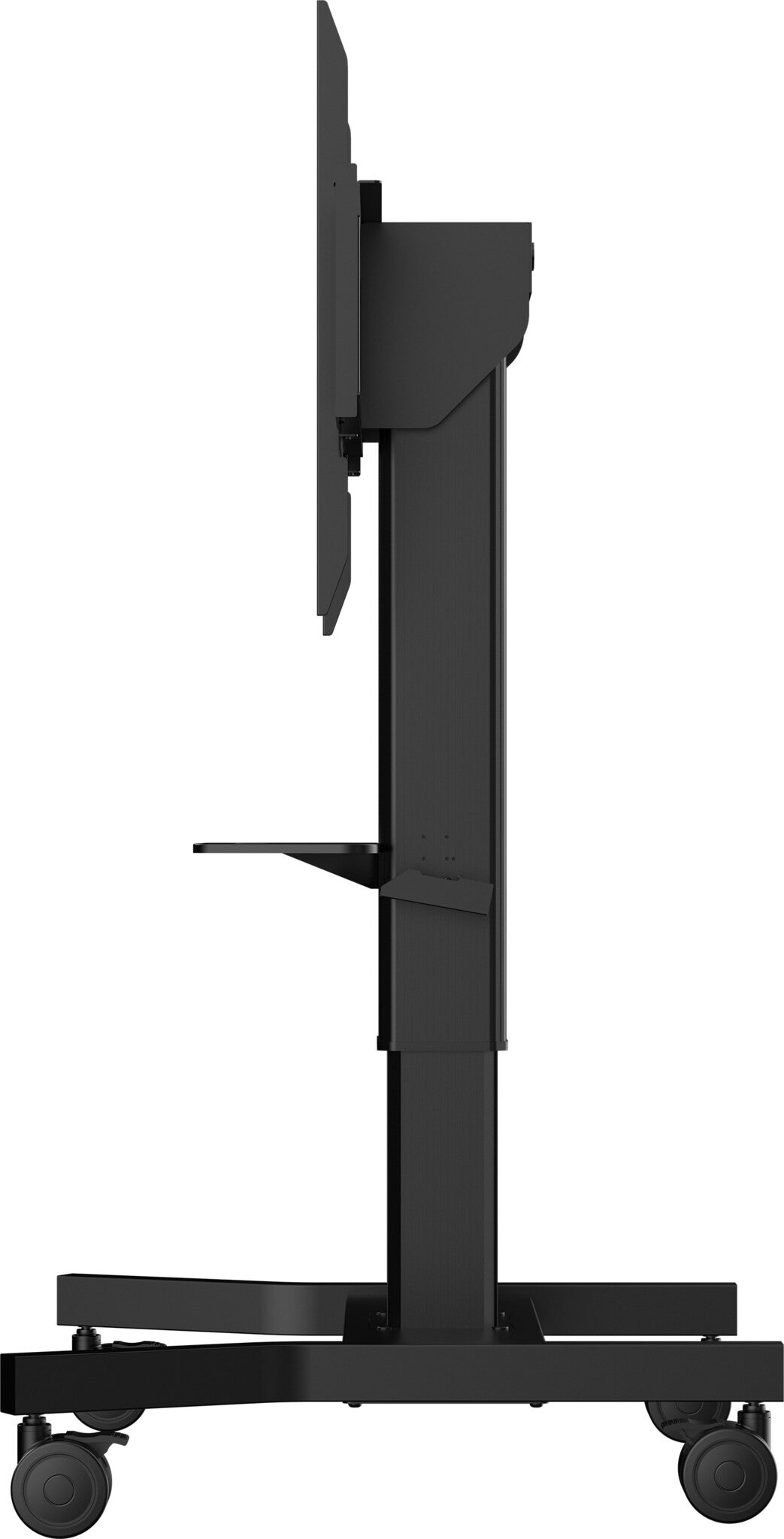 iiyama Single column electric floor lift on wheels with easy mount brackets and laptop shelf