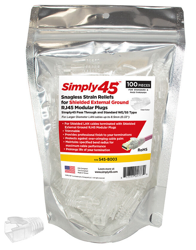 Simply45 S45-B003 strain relief Transparent 100 pc(s)
