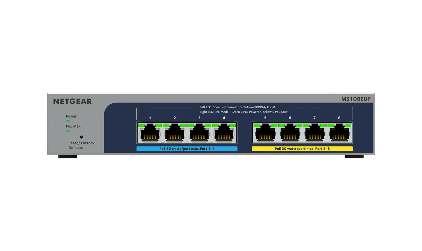 Netgear 8-port Ultra60 PoE++ Multi-Gigabit (2.5G) Ethernet Plus Switch