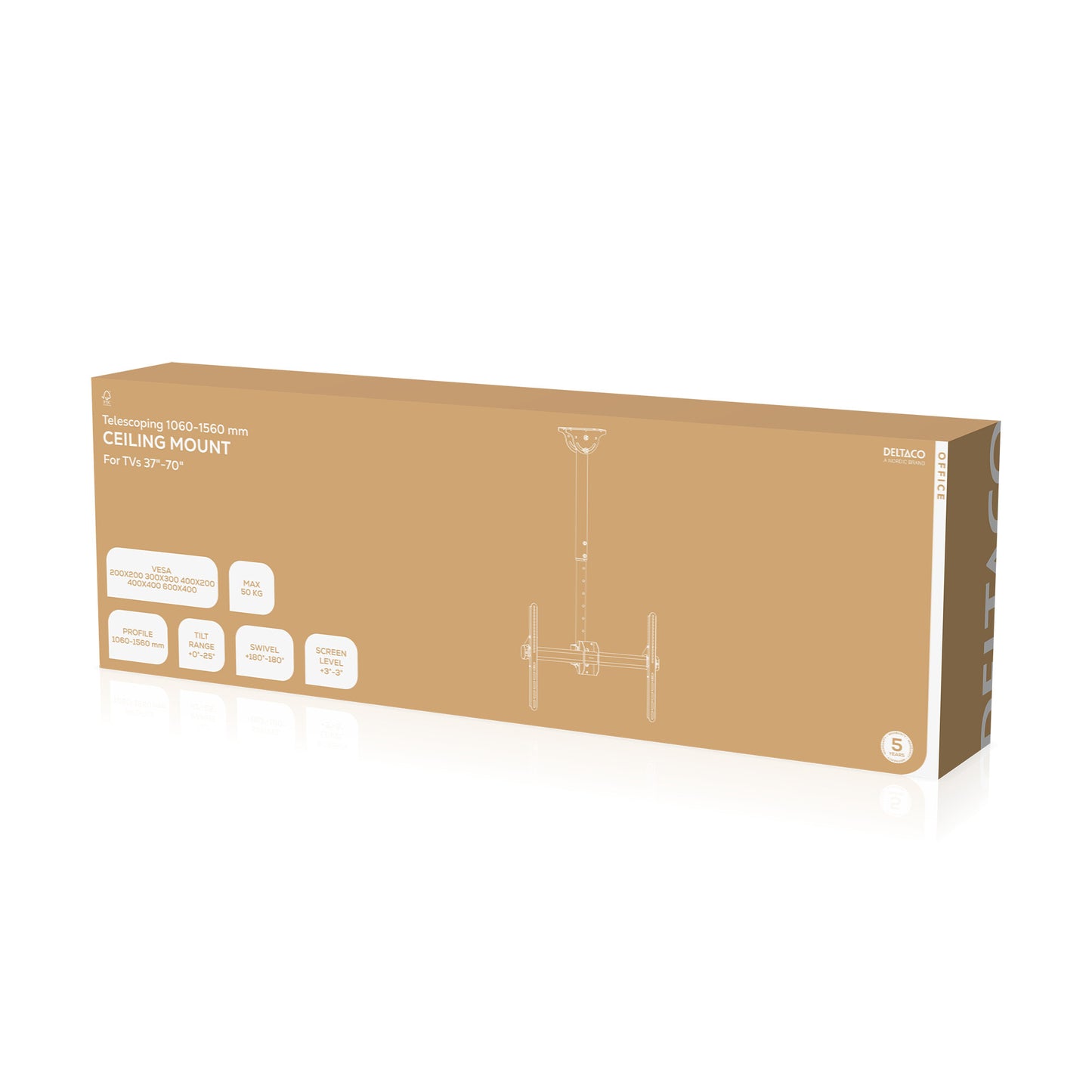 Deltaco ARM-0401 TV mount/stand 177.8 cm (70") Black