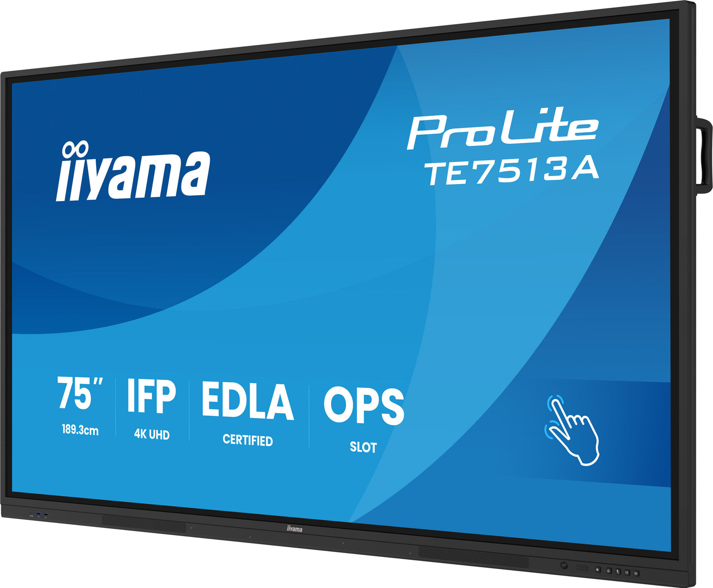 iiyama TE7513A-B1AG Signage Display Interactive flat panel 190.5 cm (75") Wi-Fi 500 cd/m² 4K Ultra HD Black Touchscreen Built-in processor Android 18/7