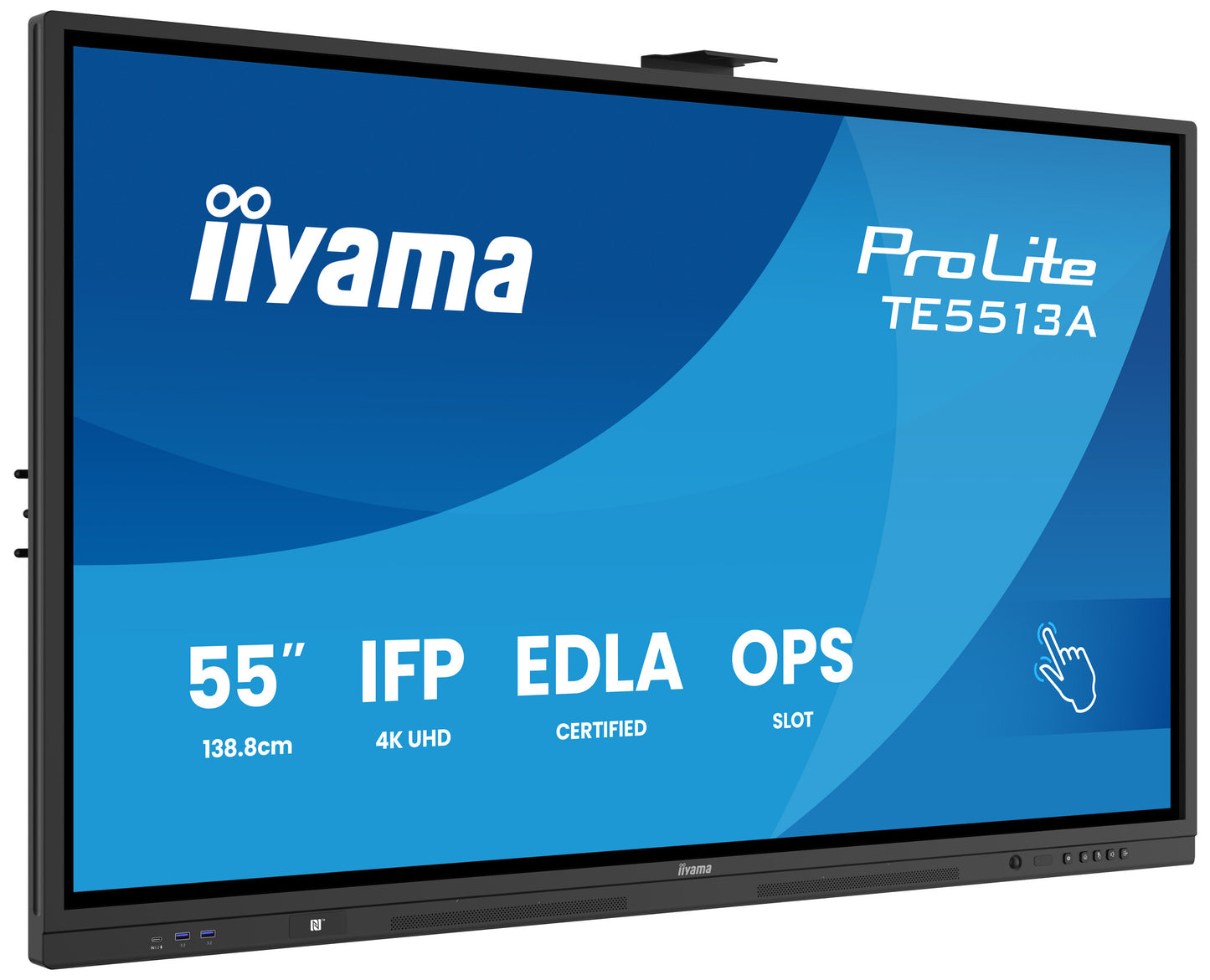 iiyama TE5513A-B1AG Signage Display Interactive flat panel 138.7 cm (54.6") Wi-Fi 450 cd/m² 4K Ultra HD Black Touchscreen Built-in processor Android 18/7