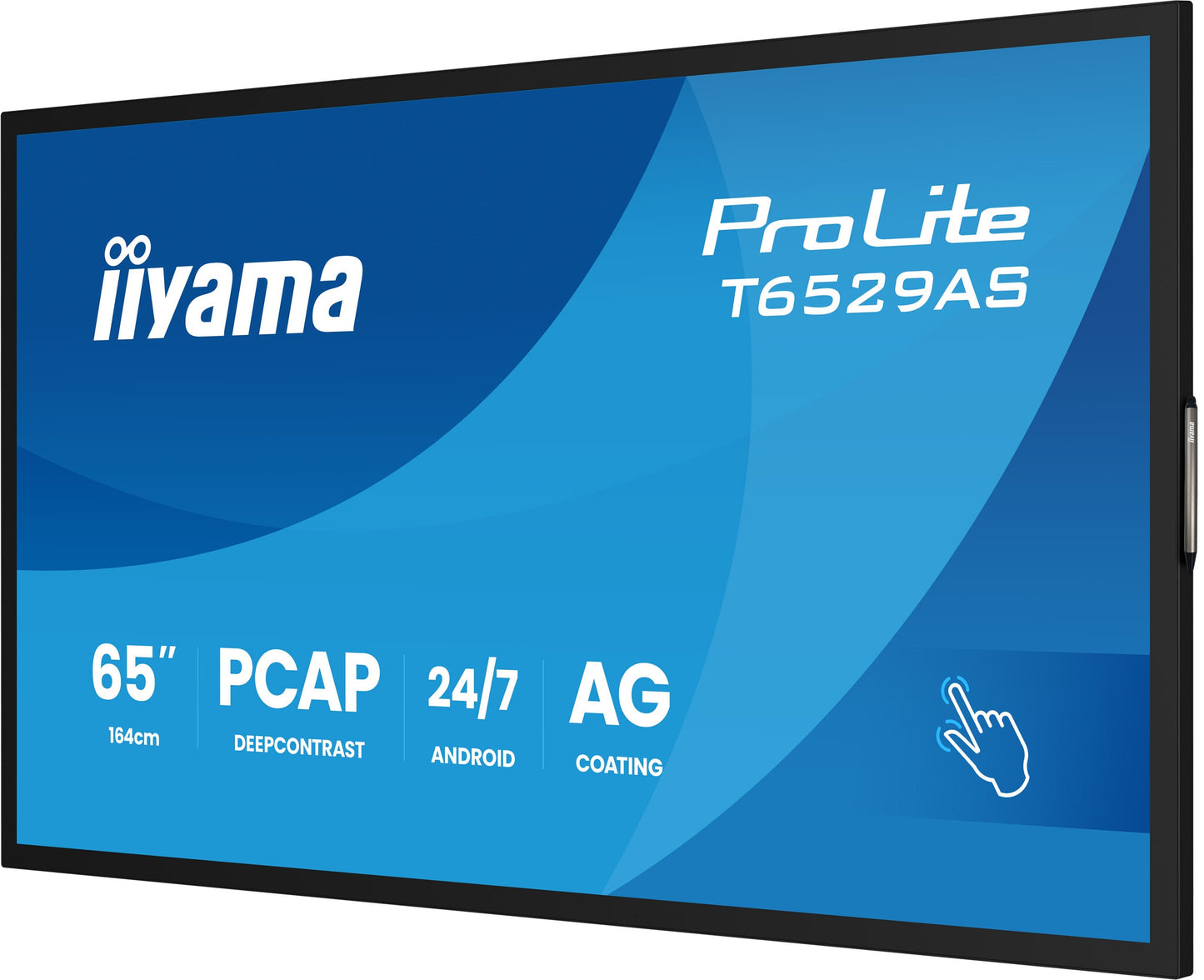 iiyama T6529AS-B1AG computer monitor 163.8 cm (64.5") 3840 x 2160 pixels 4K Ultra HD LED Touchscreen Black