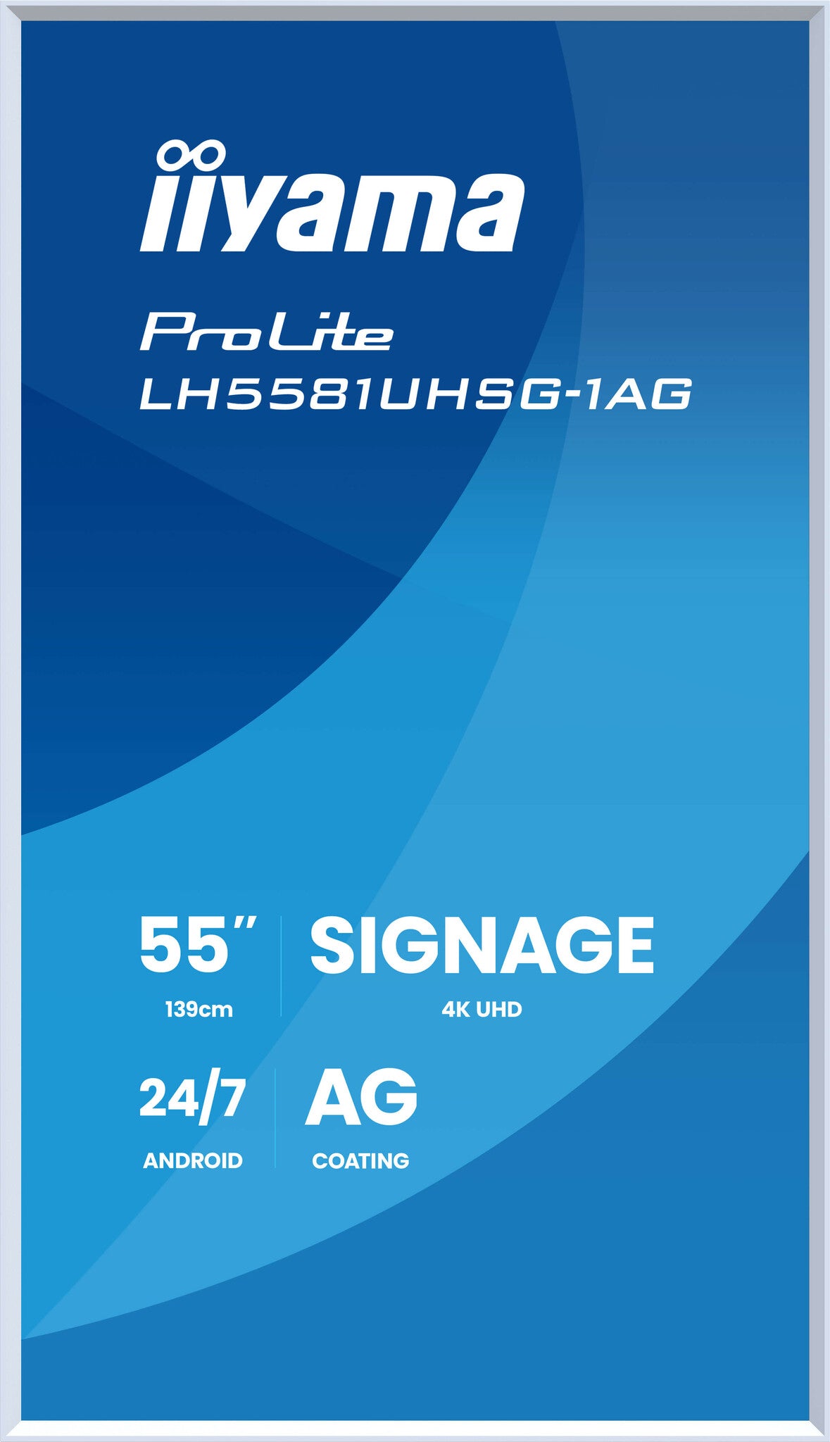 iiyama LH5581UHSG-1AG Signage Display Digital signage flat panel 138.7 cm (54.6") Wi-Fi 500 cd/m² 4K Ultra HD White Built-in processor Android 24/7