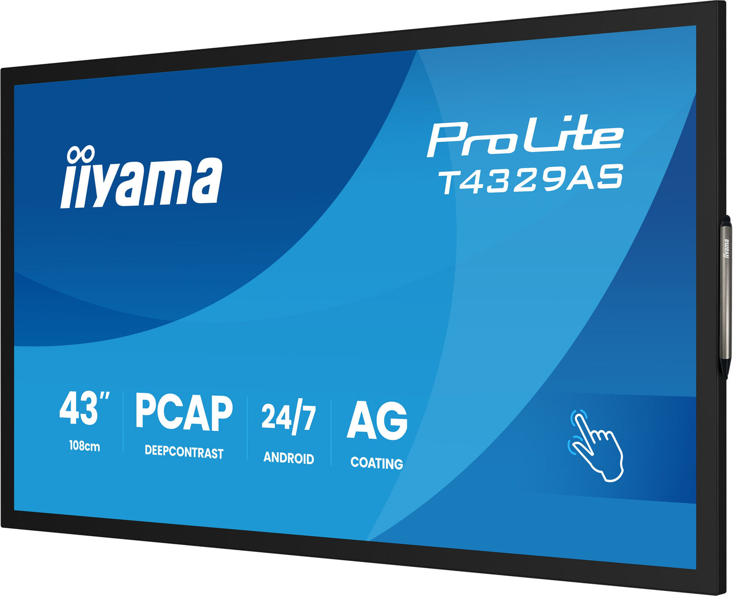 iiyama T4329AS-B1AG computer monitor 108 cm (42.5") 3840 x 2160 pixels 4K Ultra HD LED Touchscreen Black