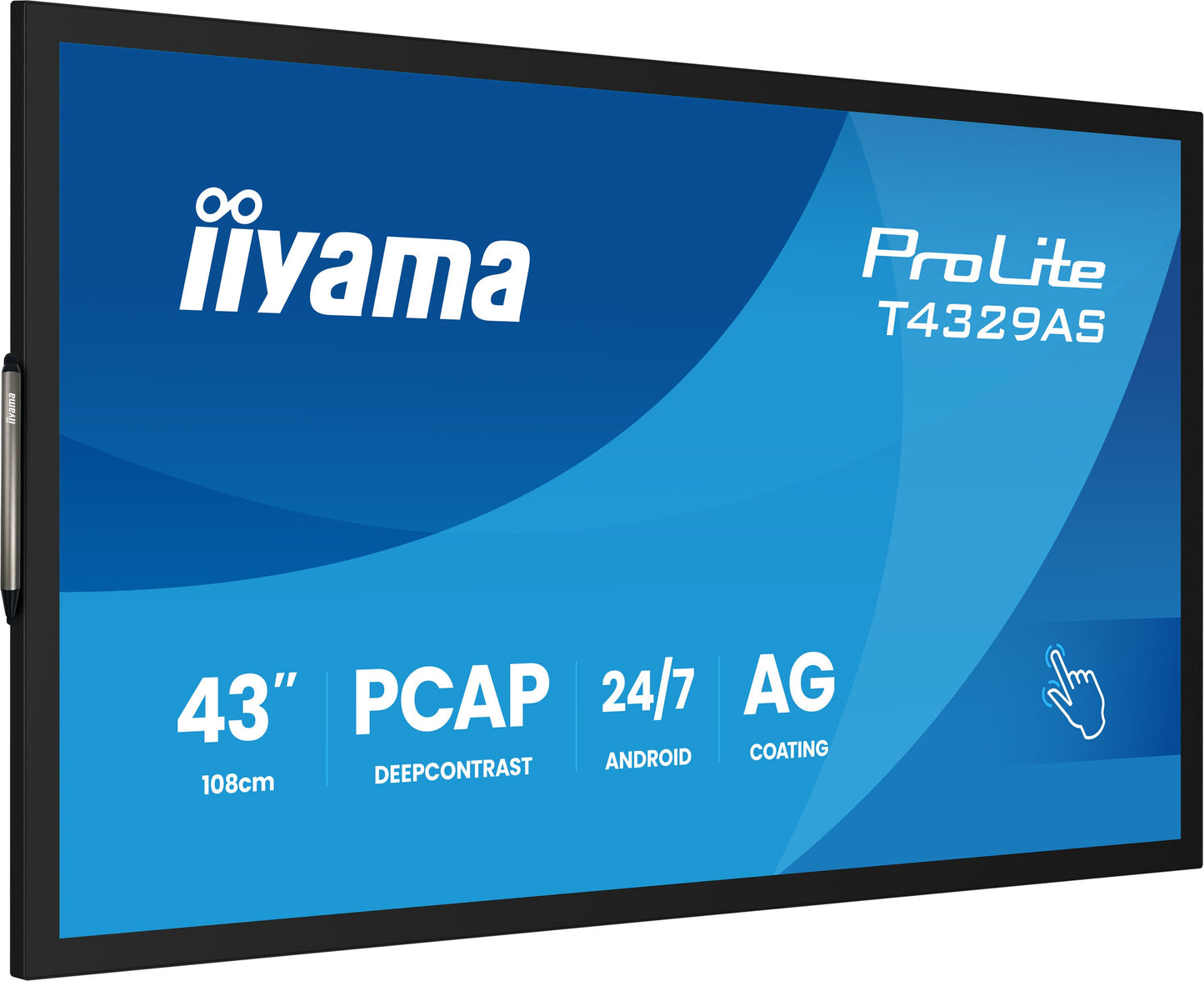 iiyama T4329AS-B1AG computer monitor 108 cm (42.5") 3840 x 2160 pixels 4K Ultra HD LED Touchscreen Black