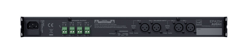 AUDAC EPA254 audio amplifier 4.0 channels Black