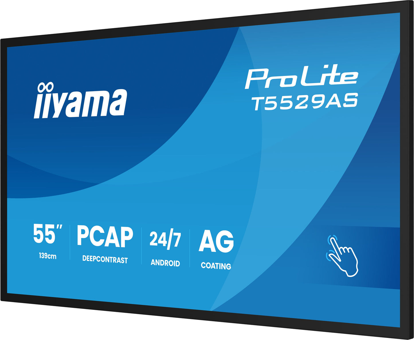 iiyama T5529AS-B1AG computer monitor 138.7 cm (54.6") 3840 x 2160 pixels 4K Ultra HD LED Touchscreen Black