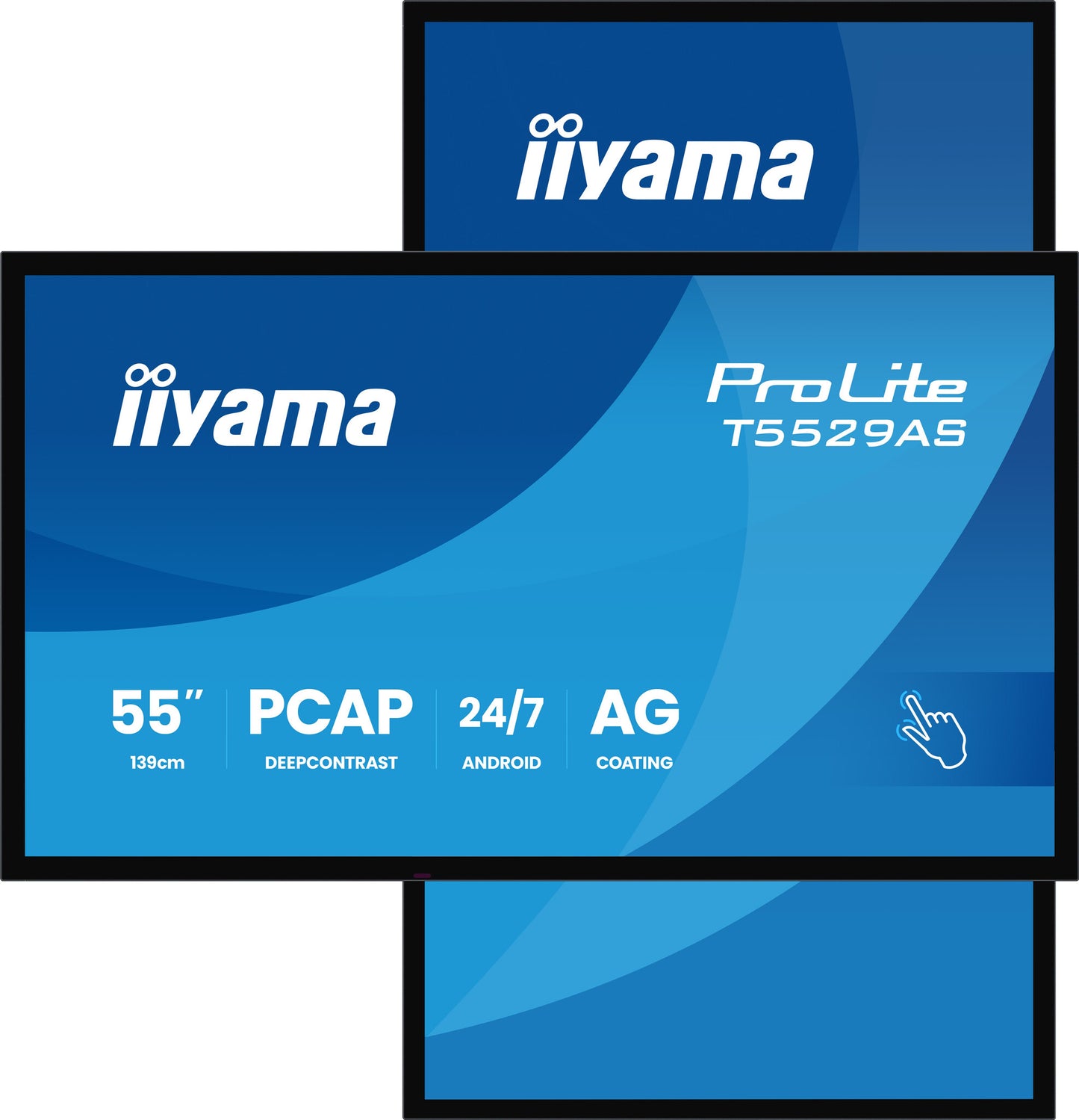 iiyama T5529AS-B1AG Signage Display Interactive flat panel 138.7 cm (54.6") LED Wi-Fi 500 cd/m² 4K Ultra HD Black Touchscreen Built-in processor Android 24/7