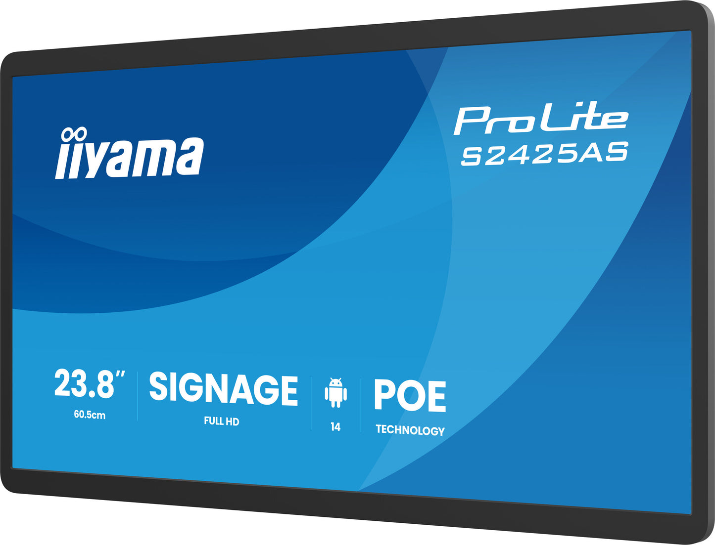 iiyama ProLite S2425AS-B1P Digital signage flat panel 60.5 cm (23.8") LCD Wi-Fi 500 cd/m² Full HD Black Built-in processor Android 24/7
