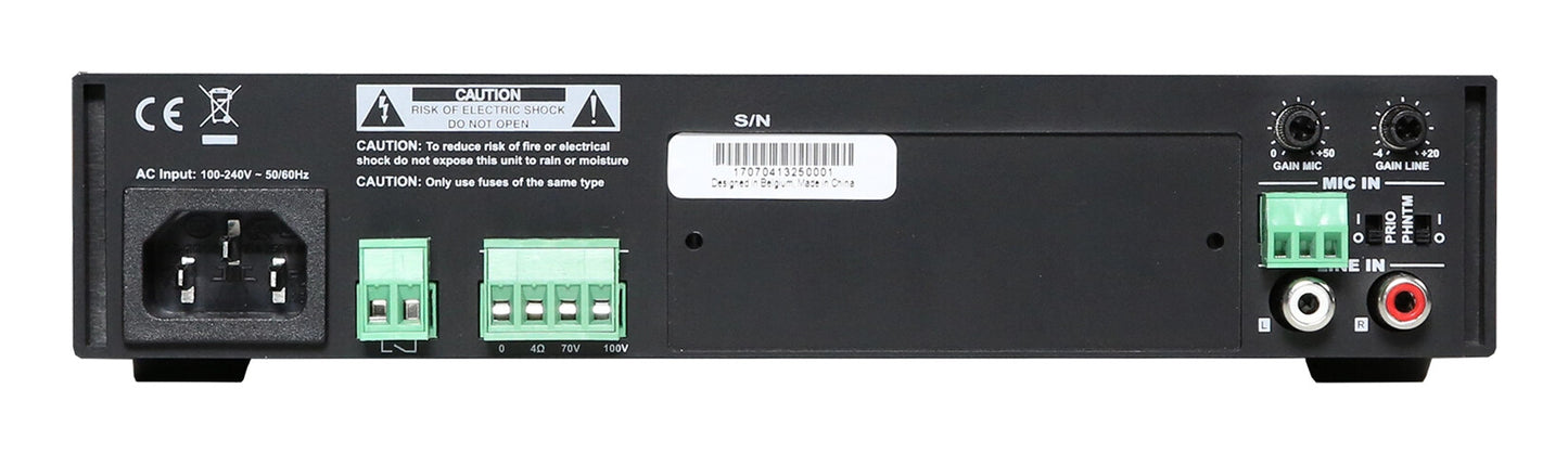 AUDAC COM104 audio amplifier Public Address (PA) system Black, White