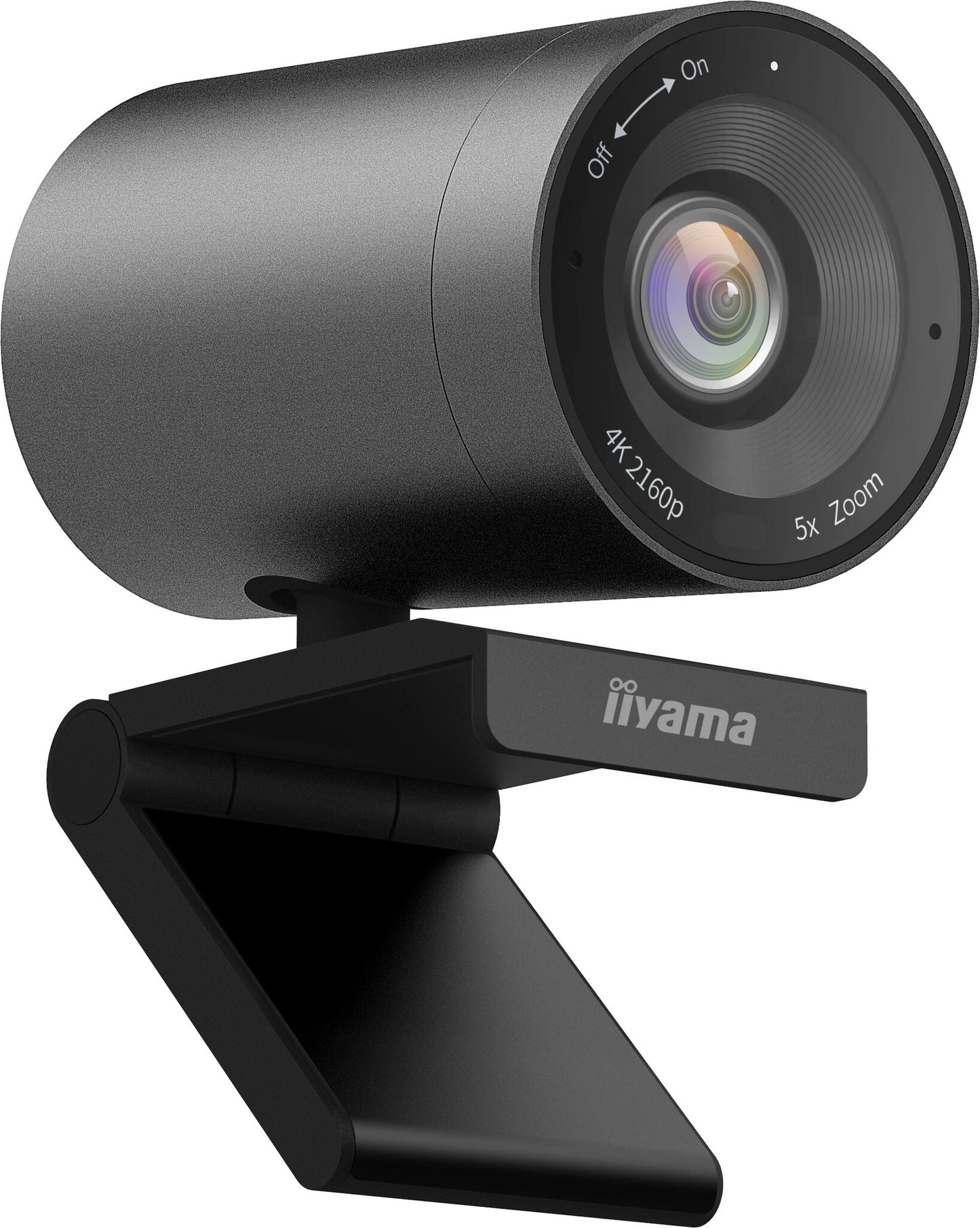 iiyama Stylish and discreet Professional 4K Webcam with Built in microphone, 5x Digital zoom, 120° field of view (FoV) and Auto Tracking