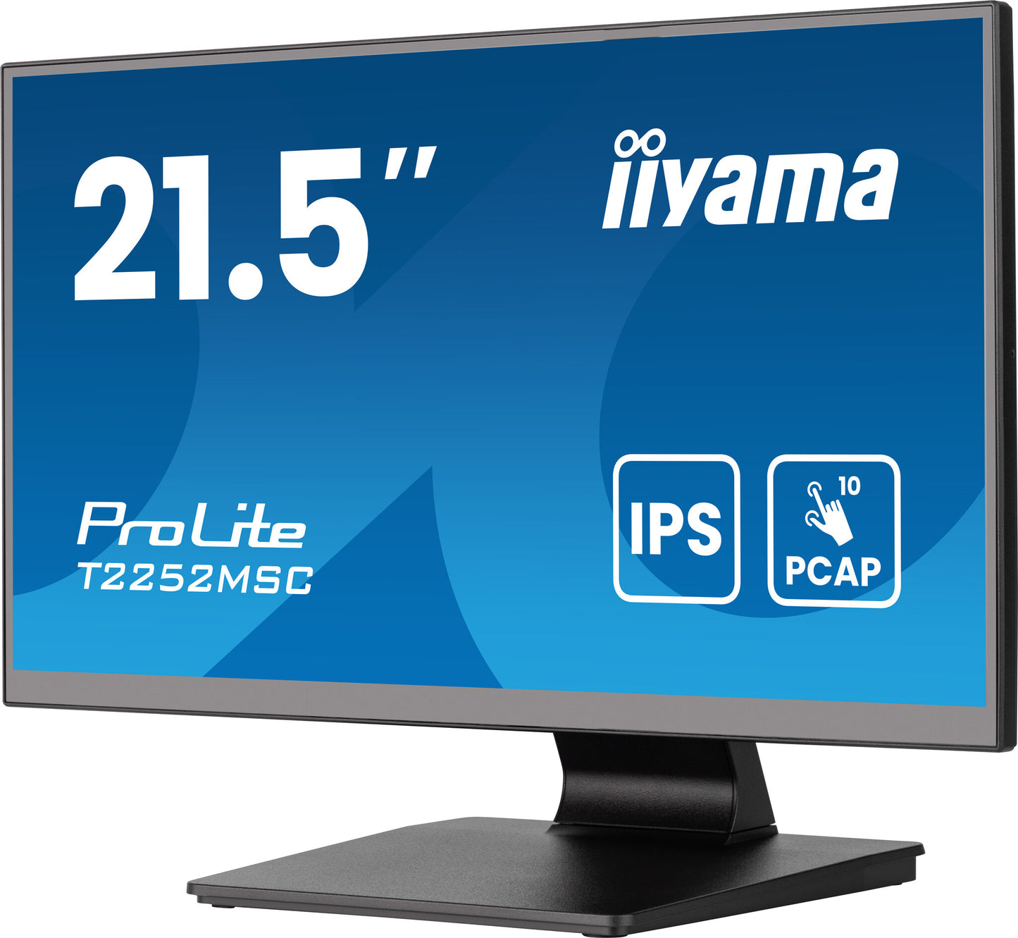 iiyama ProLite 21.5” PCAP 10pt Touchscreen monitor featuring IPS panel technology, Edge-to-Edge glass design and Anti Glare coating