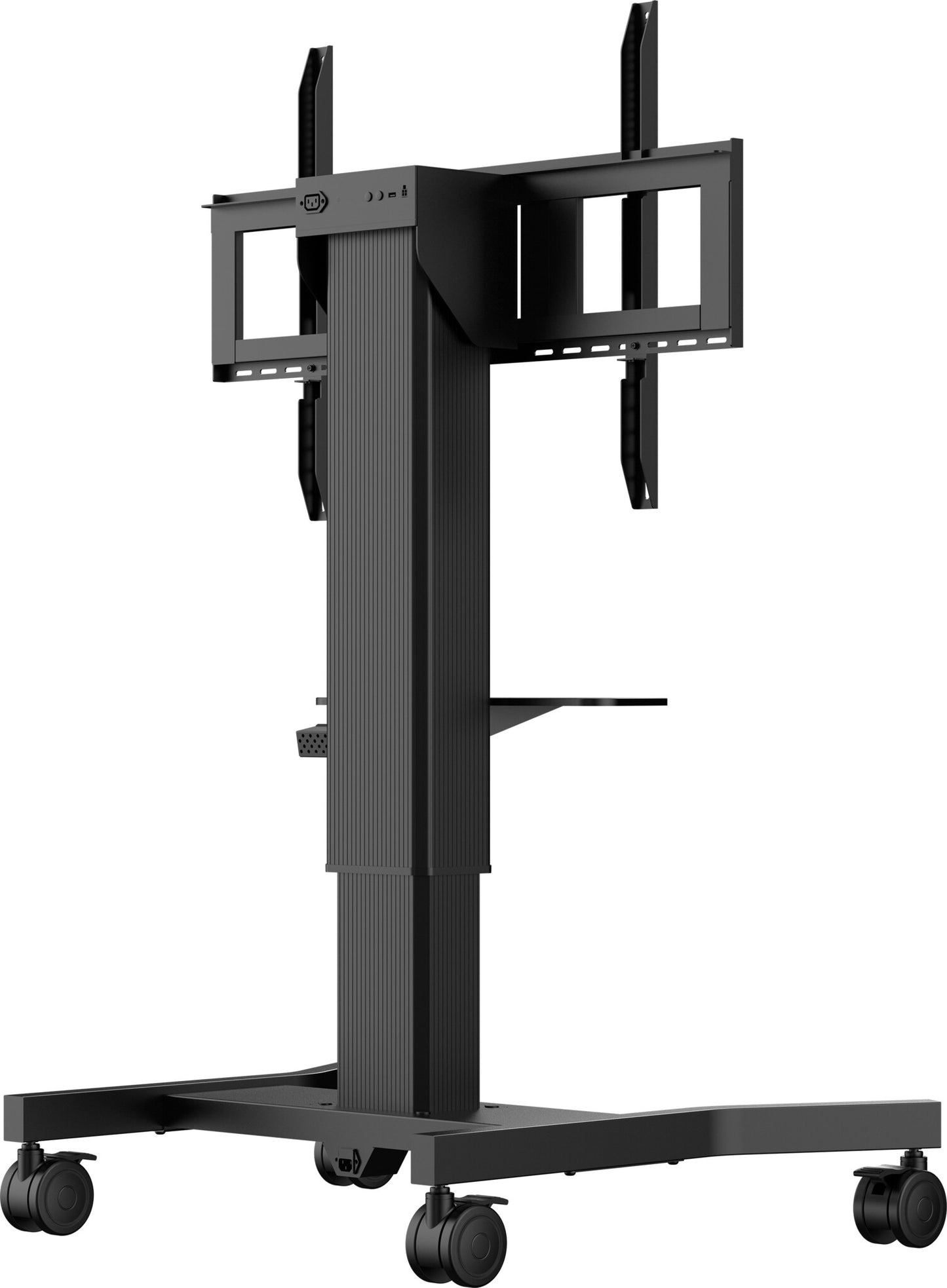 iiyama Single column electric floor lift on wheels with easy mount brackets and laptop shelf