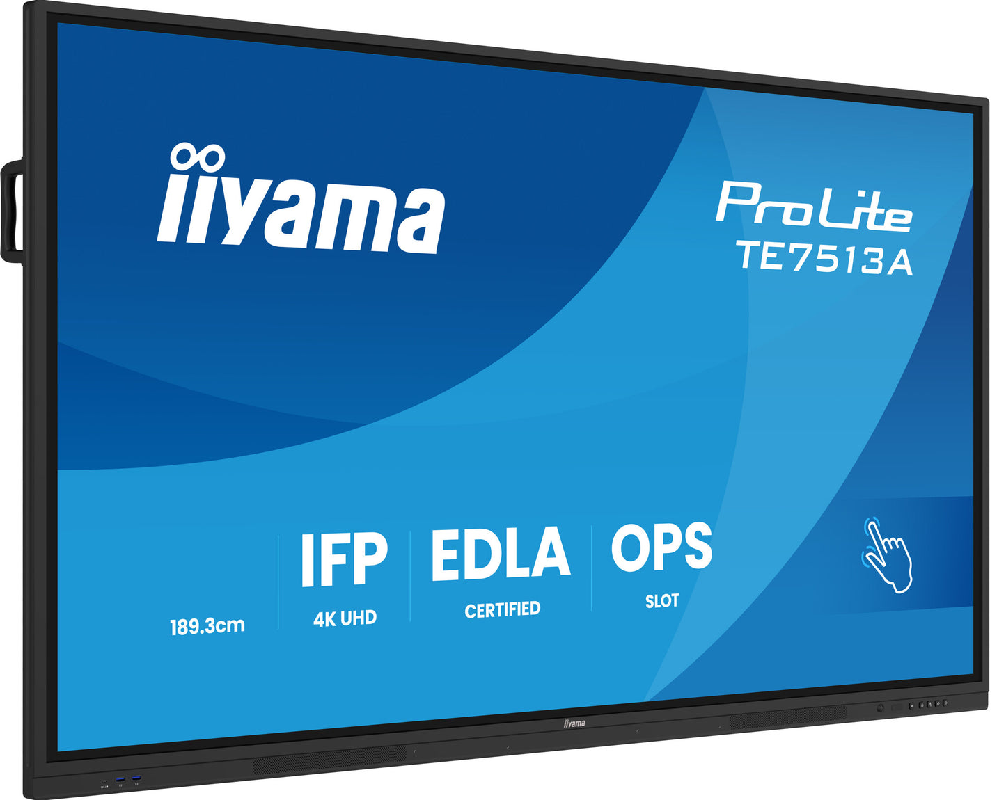 iiyama TE7513A-B1AG Signage Display Interactive flat panel 190.5 cm (75") Wi-Fi 500 cd/m² 4K Ultra HD Black Touchscreen Built-in processor Android 18/7
