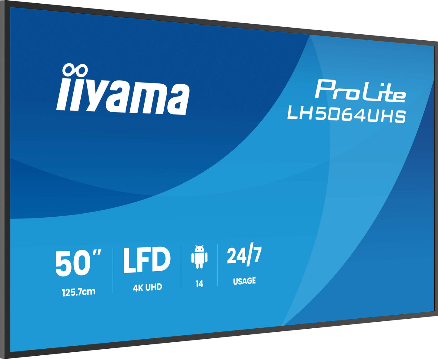 iiyama LH5064UHS-B1AG Signage Display Digital signage flat panel 127 cm (50") Wi-Fi 500 cd/m² 4K Ultra HD Black Built-in processor Android 24/7