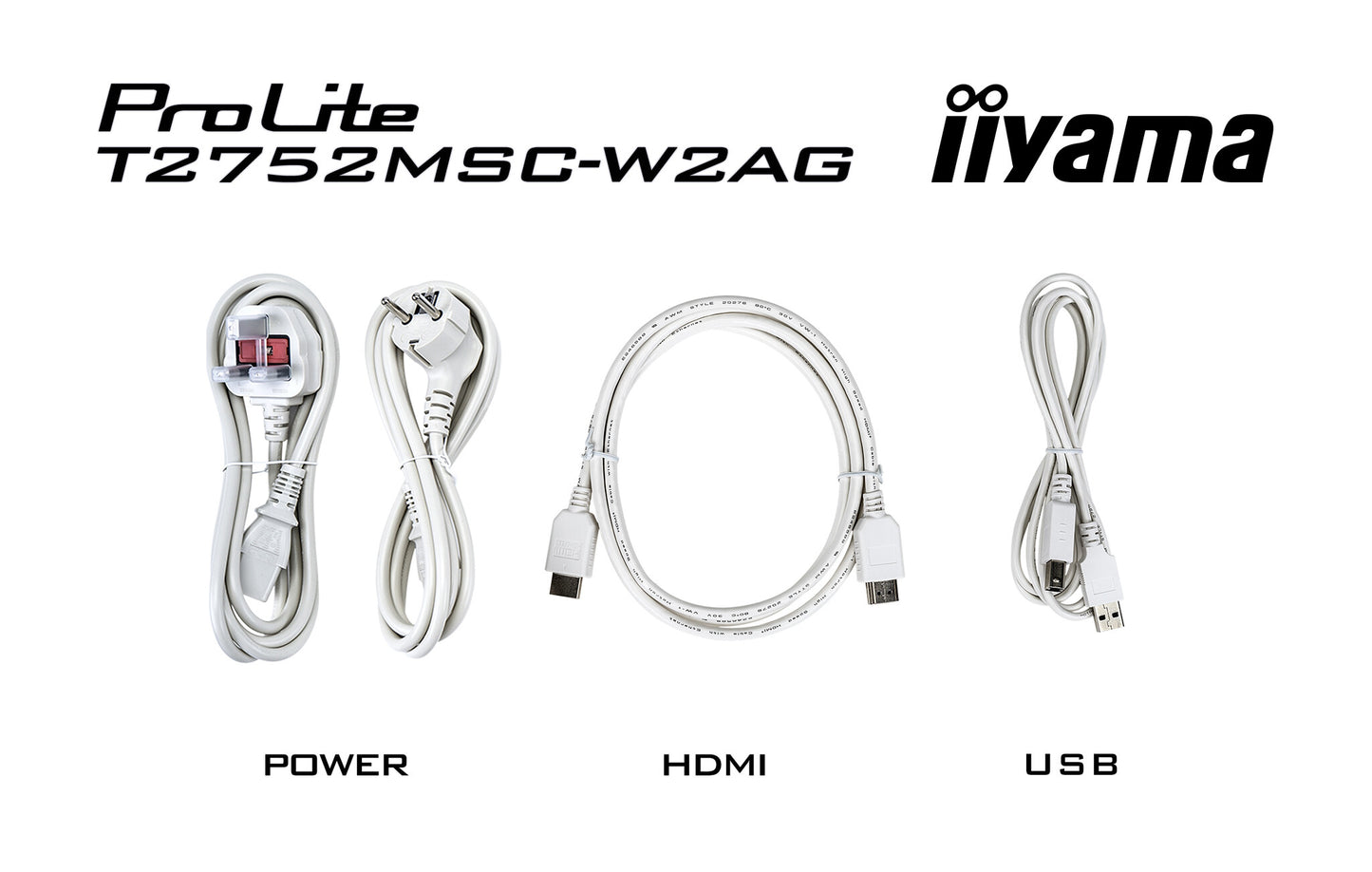 iiyama ProLite T2752MSC-W1AG computer monitor 68.6 cm (27") 1920 x 1080 pixels Full HD LCD Touchscreen White