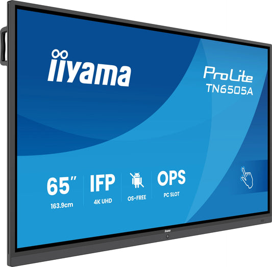 iiyama TN6505A-B1AG Signage Display Interactive flat panel 163.8 cm (64.5") 500 cd/m² 4K Ultra HD Black Touchscreen