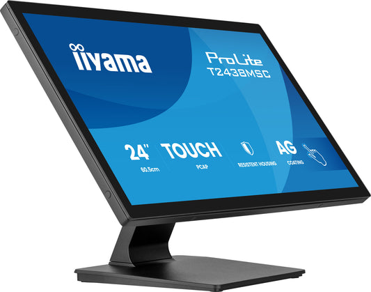 iiyama ProLite T2438MSC-B2 computer monitor 60.5 cm (23.8") 1920 x 1080 pixels Full HD LED Touchscreen Black