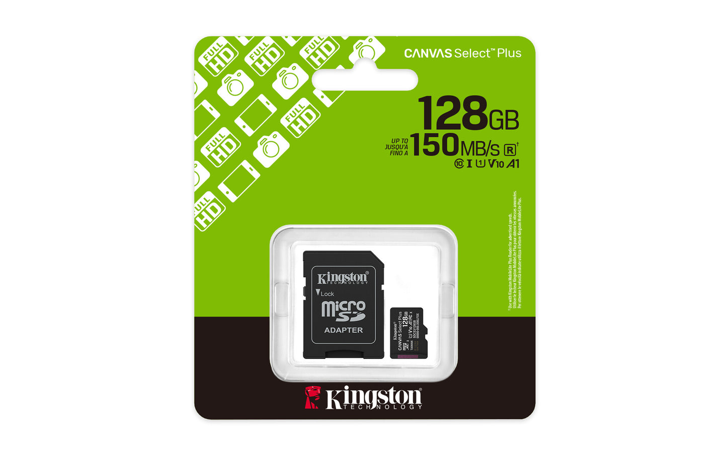 Kingston 128GB microSDXC Canvas Select Plus Gen3 150MB/s A1 Card + Adapter