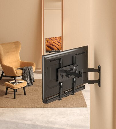 Manhattan Soundbar Mount Universal, Wall Mount or VESA Mount, Compatible with Soundbars up to 15kg, Depth-Adjustable, Mounts Above or Below TV, Black