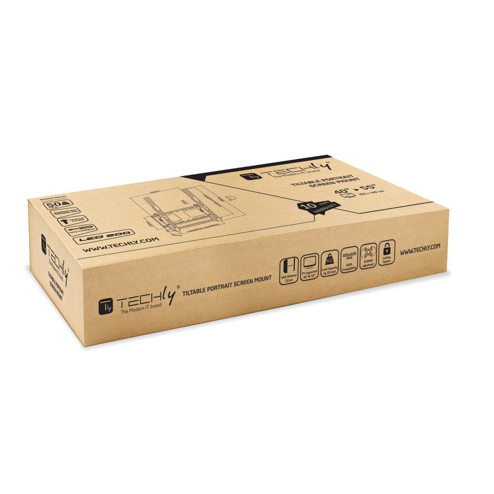 Techly Portrait Tiltable Wall Mount for 40-55" TV LED LCD