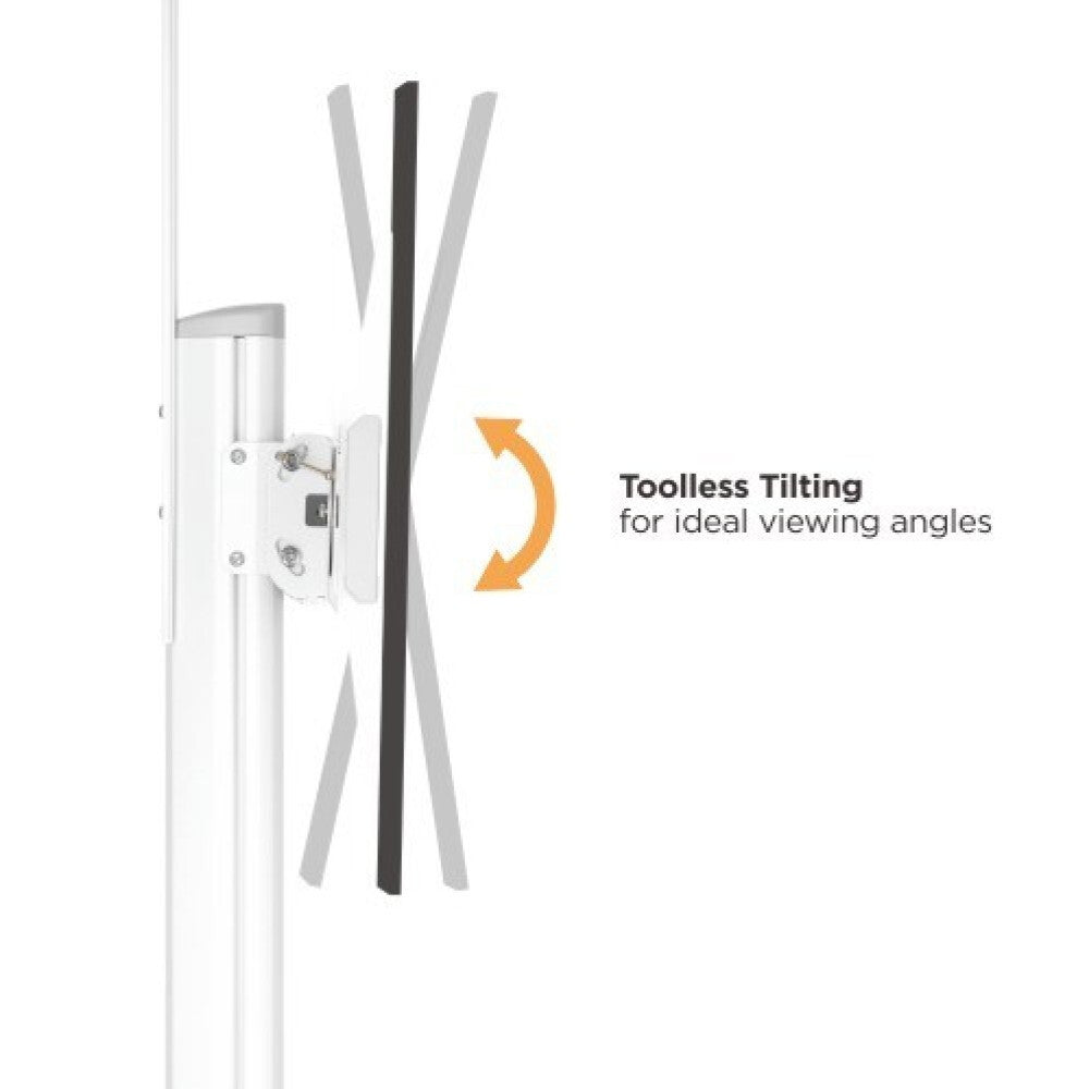 Techly ICA-TR48W multimedia cart/stand White Flat panel