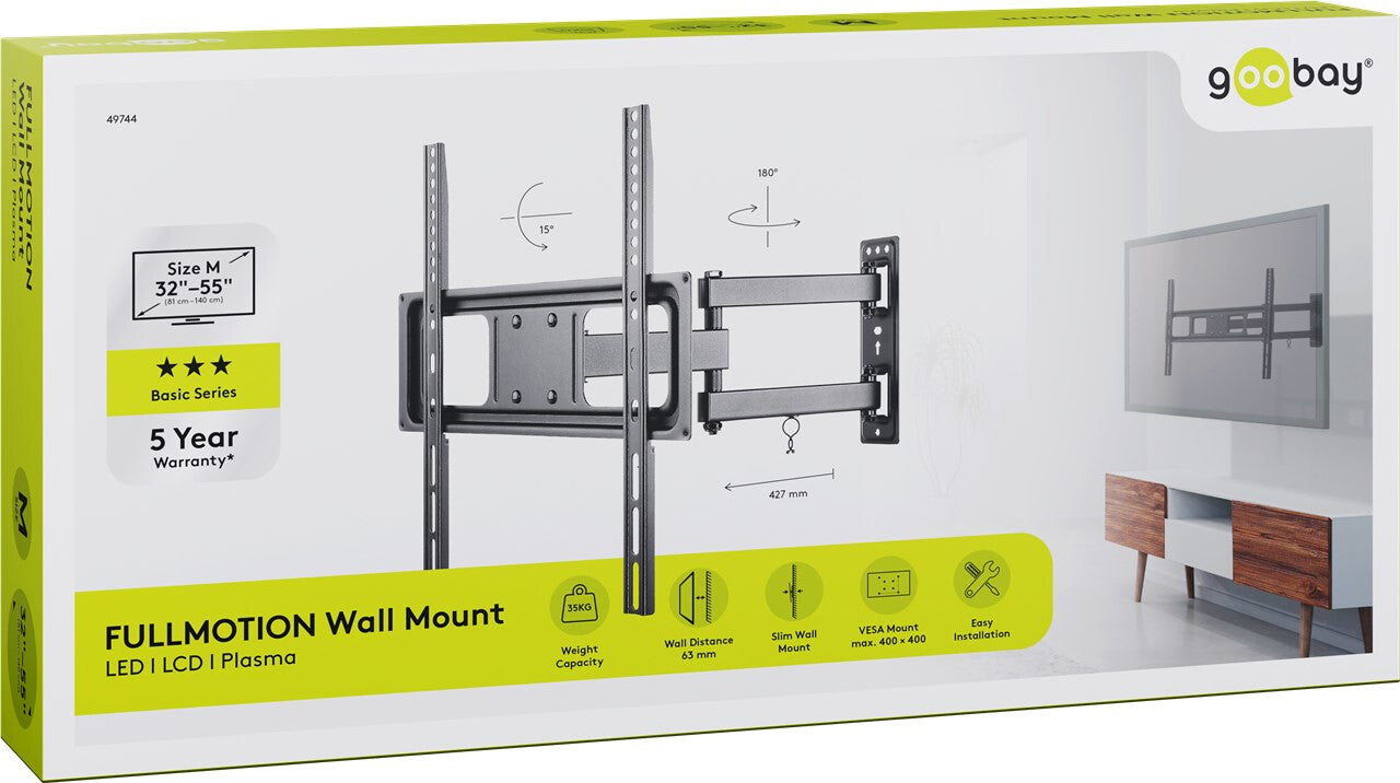 Goobay TV wall mount Basic FULLMOTION (M)