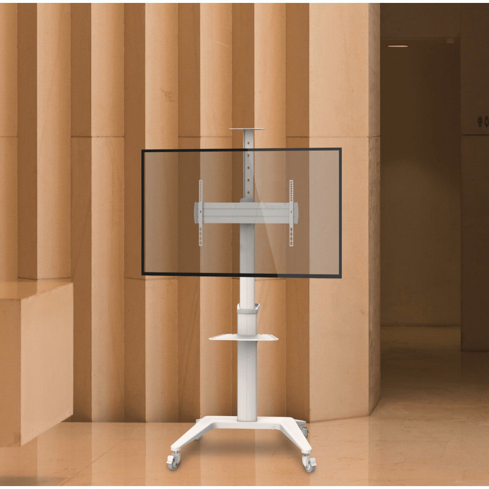 Techly ICA-TR48W multimedia cart/stand White Flat panel