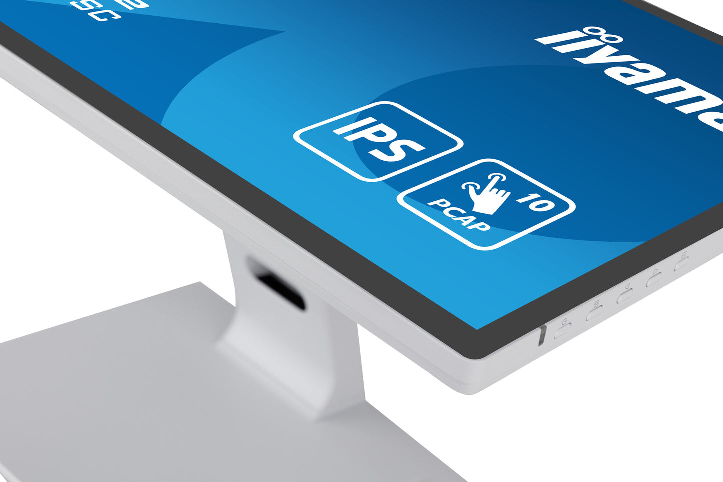 24" WHITE IPS Optical Bonded PCAP, 10P Touch with Anti-Finger print coating, 1920x1080, Flat Bezel F