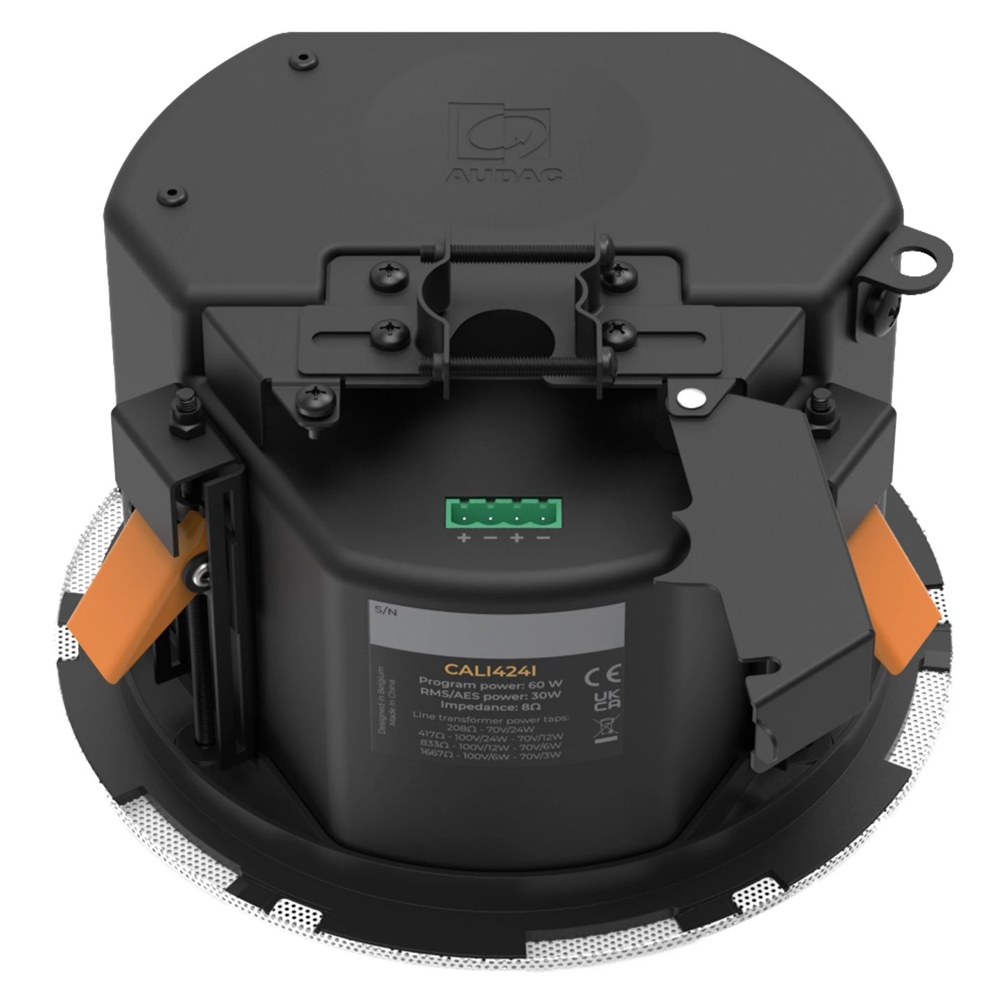 CALI424 4" 2-way Safelatch™ in-ceiling speaker with Twist-Fix™ grill