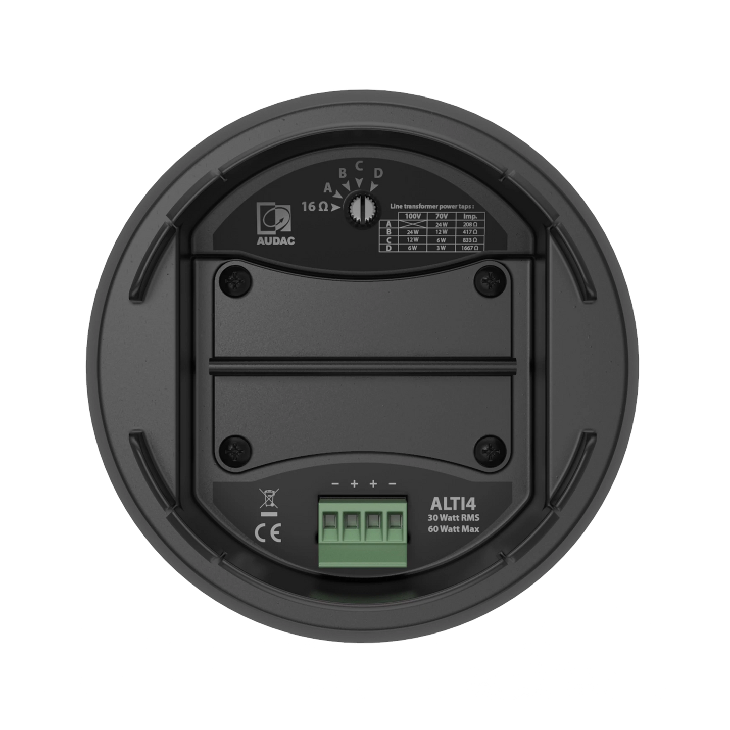 ALTI4 2-way 4" pendant speaker. Black