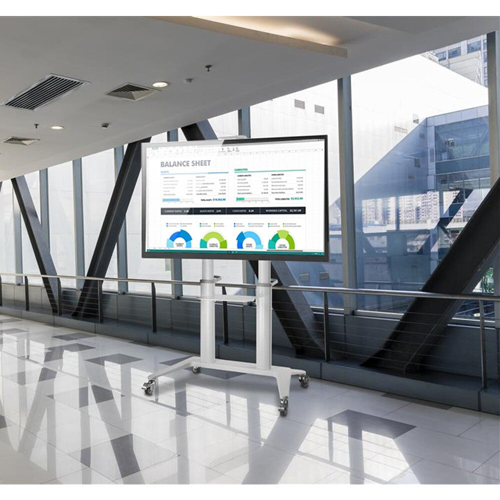 Techly ICA-TR49W multimedia cart/stand White Flat panel