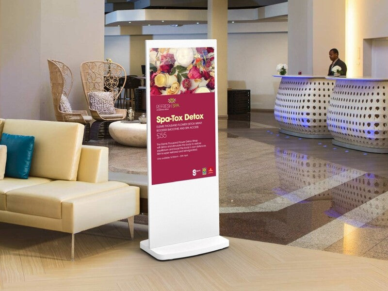 L50HD9W 50" Android Freestanding Digital Poster, White