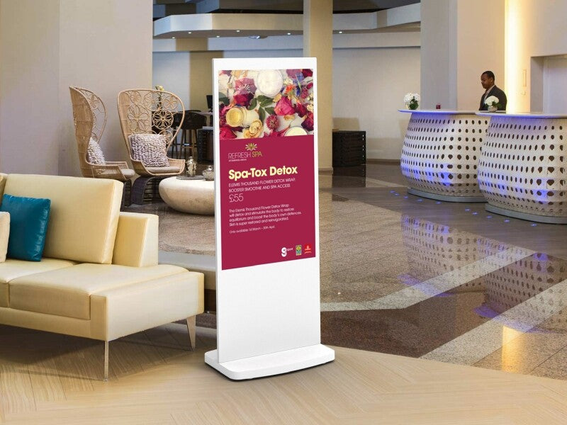 L50HD9W 50" Android Freestanding Digital Poster, White