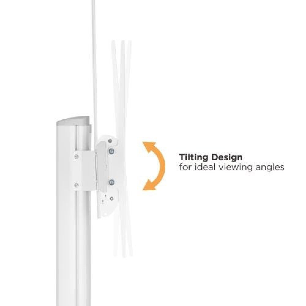 Techly ICA-TR49W multimedia cart/stand White Flat panel