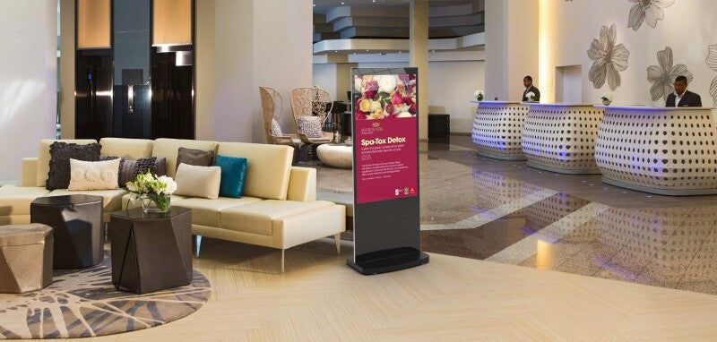 L50HD9W 50" Android Freestanding Digital Poster, White