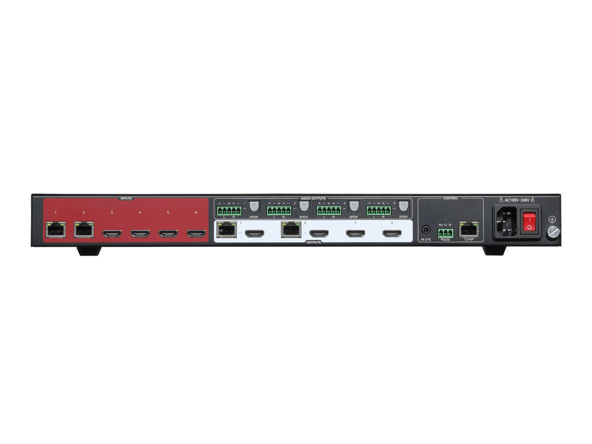 6X4+2 MATRIX SWITCHER WITH HDBT