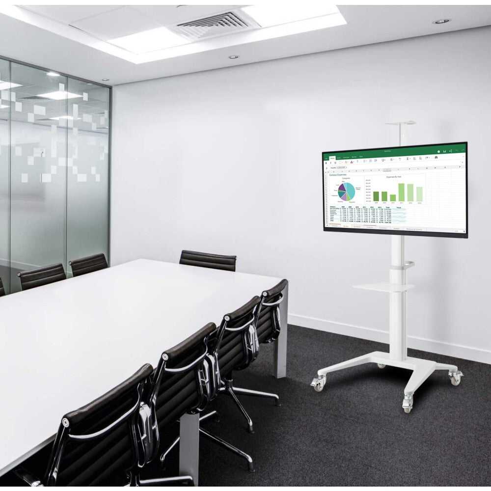 Techly ICA-TR48W multimedia cart/stand White Flat panel