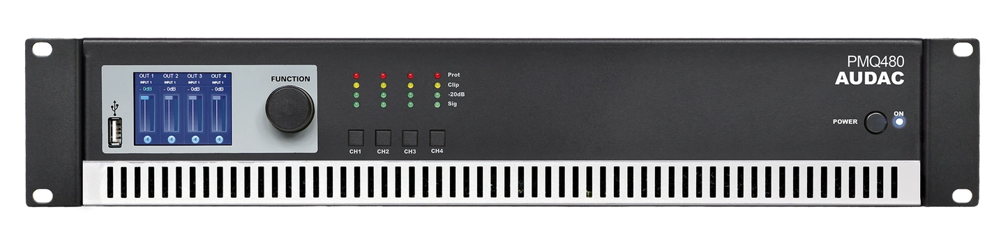 PMQ480 4-channel 70/100V power amplifier