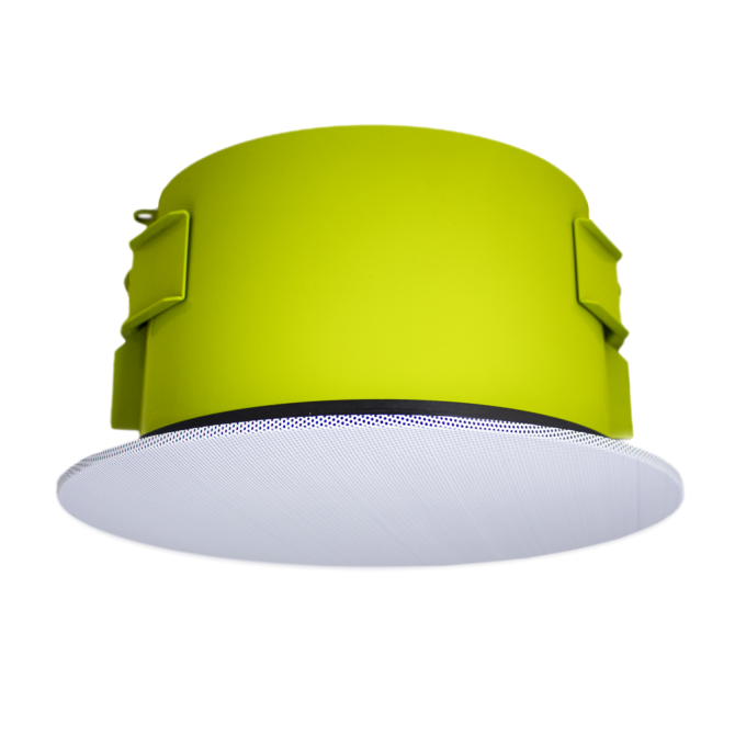 CM62-BGM-II-WH 6.5" In-Ceiling Background Music Speaker with White Seamless Magnetic Grille.