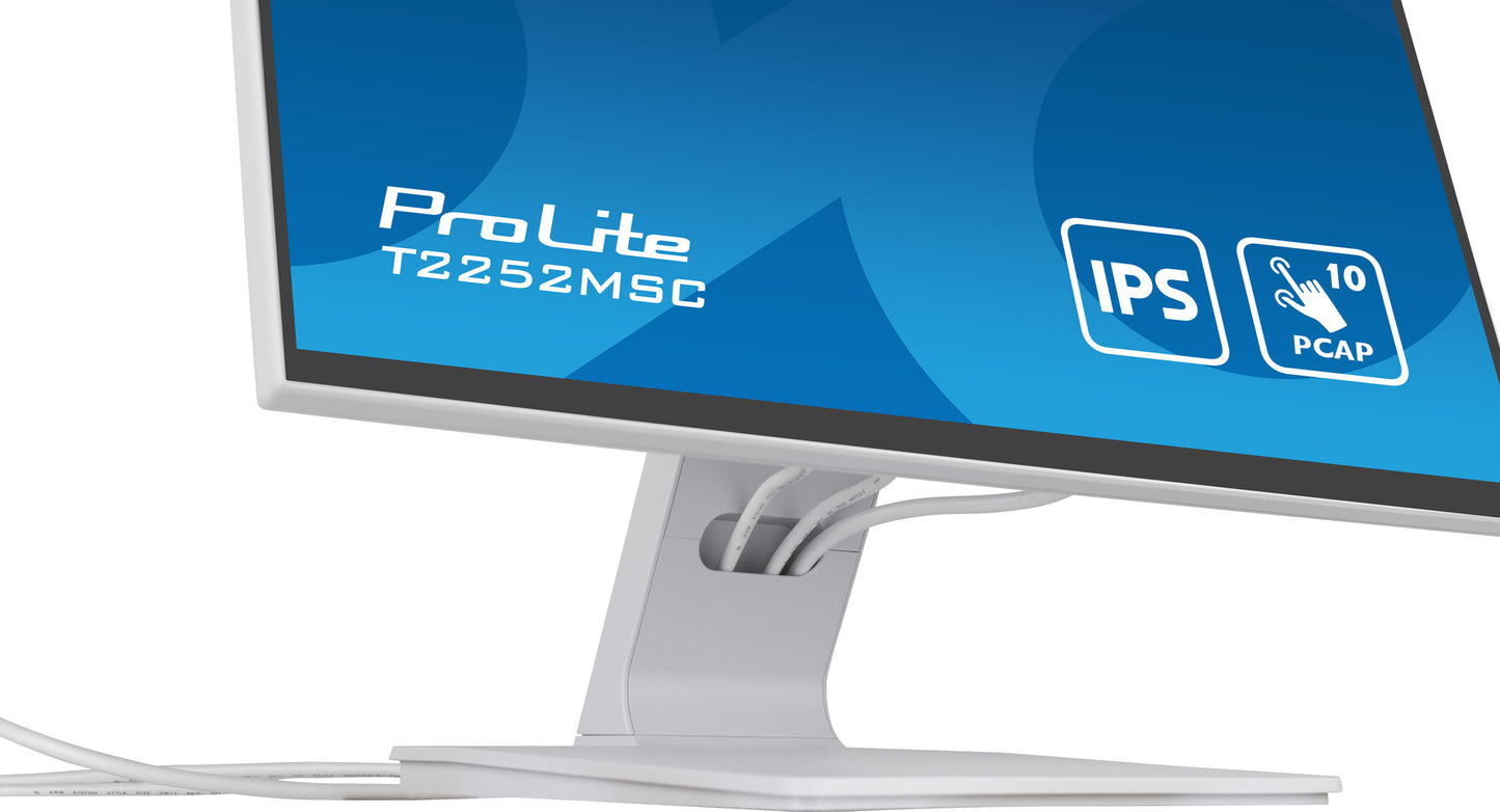 21,5" WHITE IPS Bonded PCAP, 10P Touch with Anti-Finger print coating, 1920x1080, Flat Bezel Free Gl