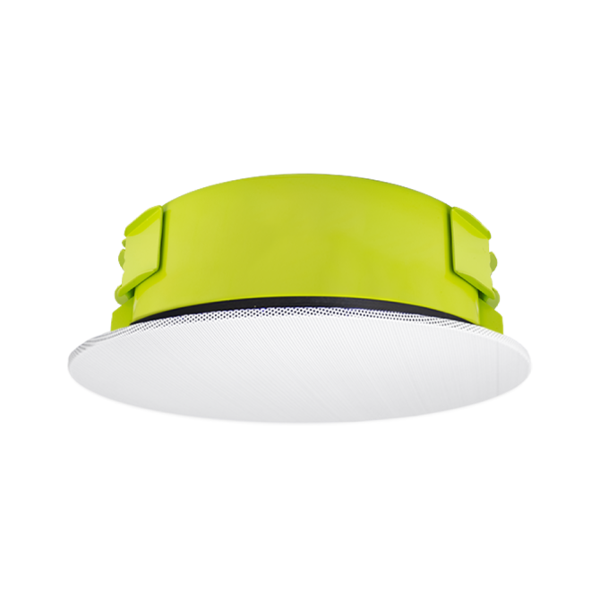 IPD-CM52s-BGM 5.25" IP-Addressable, Dante-Enabled In-Ceiling Speaker with Short Can and Seamless Magnetic White Grille.