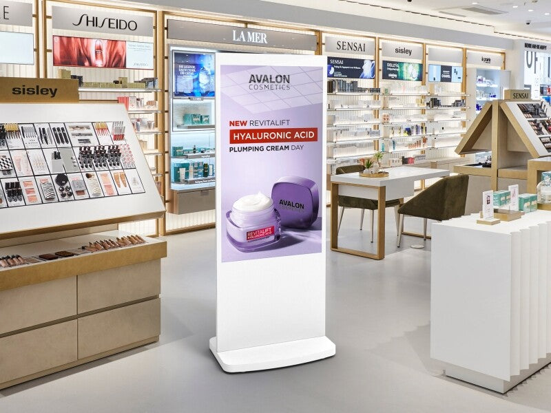 L55HD9W 55" Android Freestanding Digital Poster, White