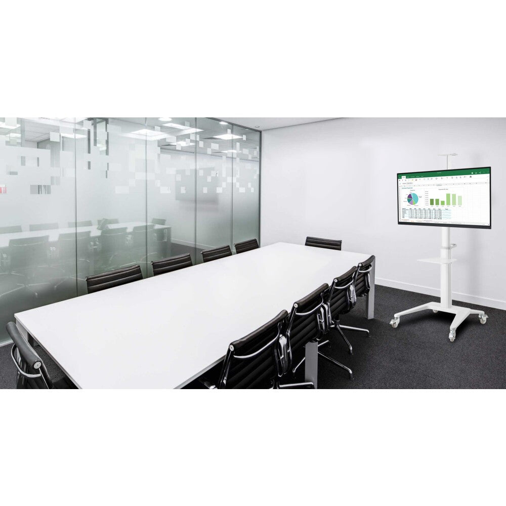 Techly ICA-TR48W multimedia cart/stand White Flat panel