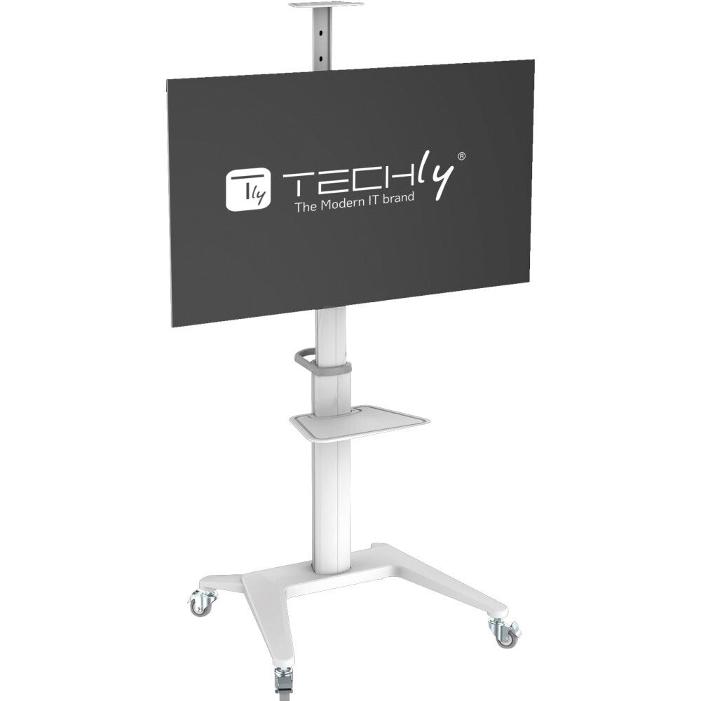 Techly ICA-TR48W multimedia cart/stand White Flat panel